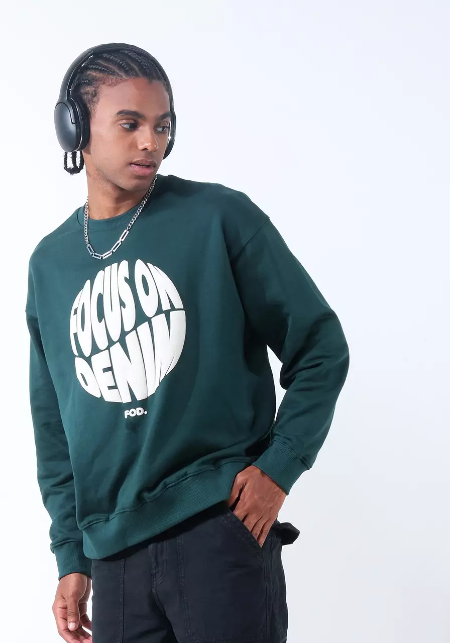 Sweater Pria Crewneck Greendy