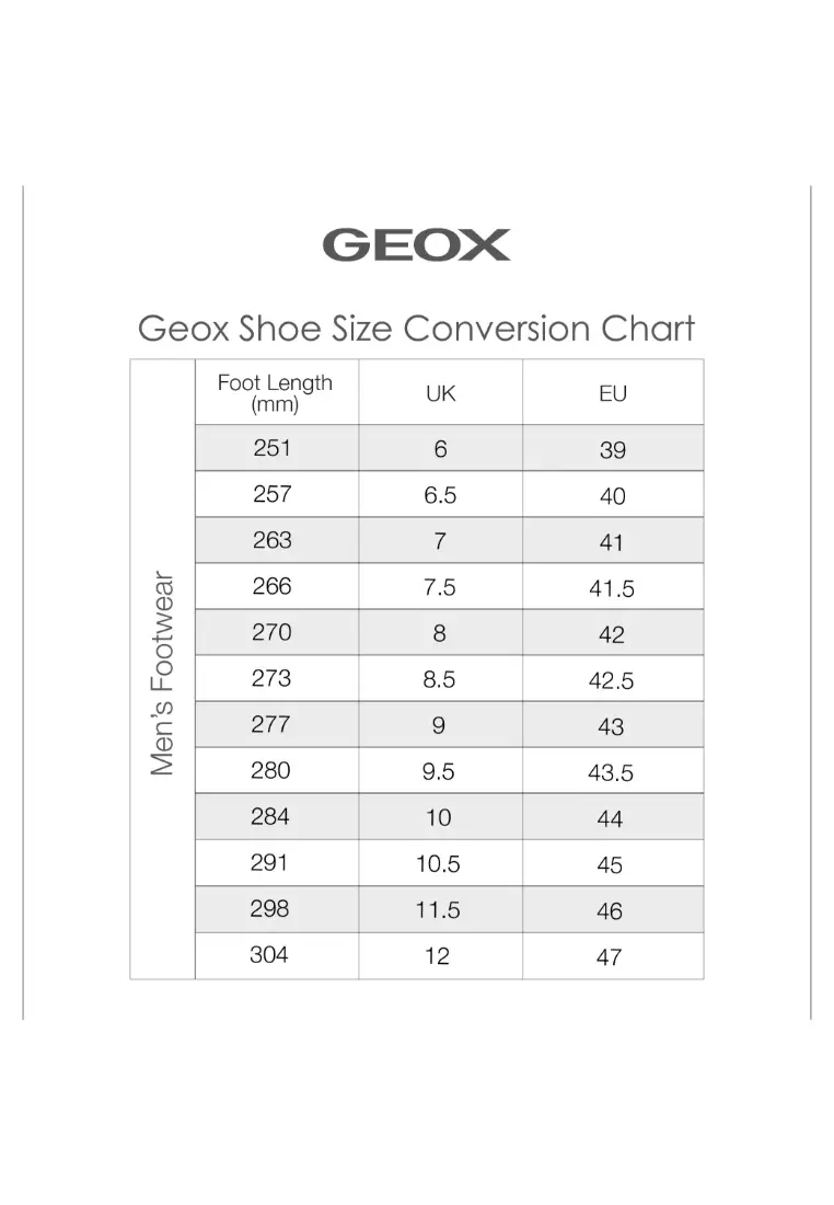 Geox kids on sale size chart