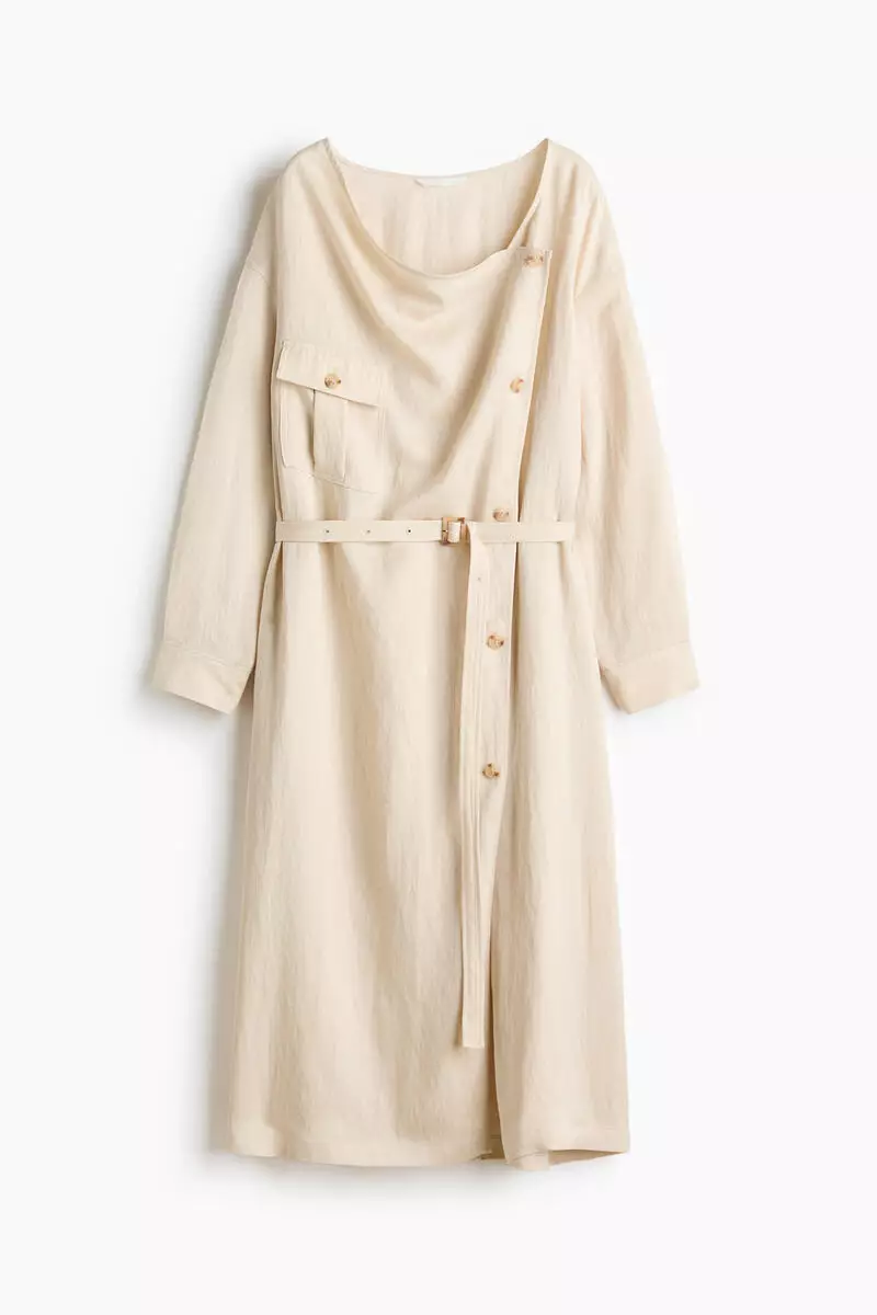 Cowl-neck trench coat