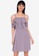 ZALORA BASICS purple Cold Shoulder Fit & Flare Mini Dress 8353AAACE9F354GS_1