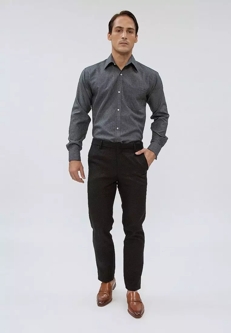 Houseofcuff Kemeja formal Kerja Slim Fit French Cuff Biru Tua