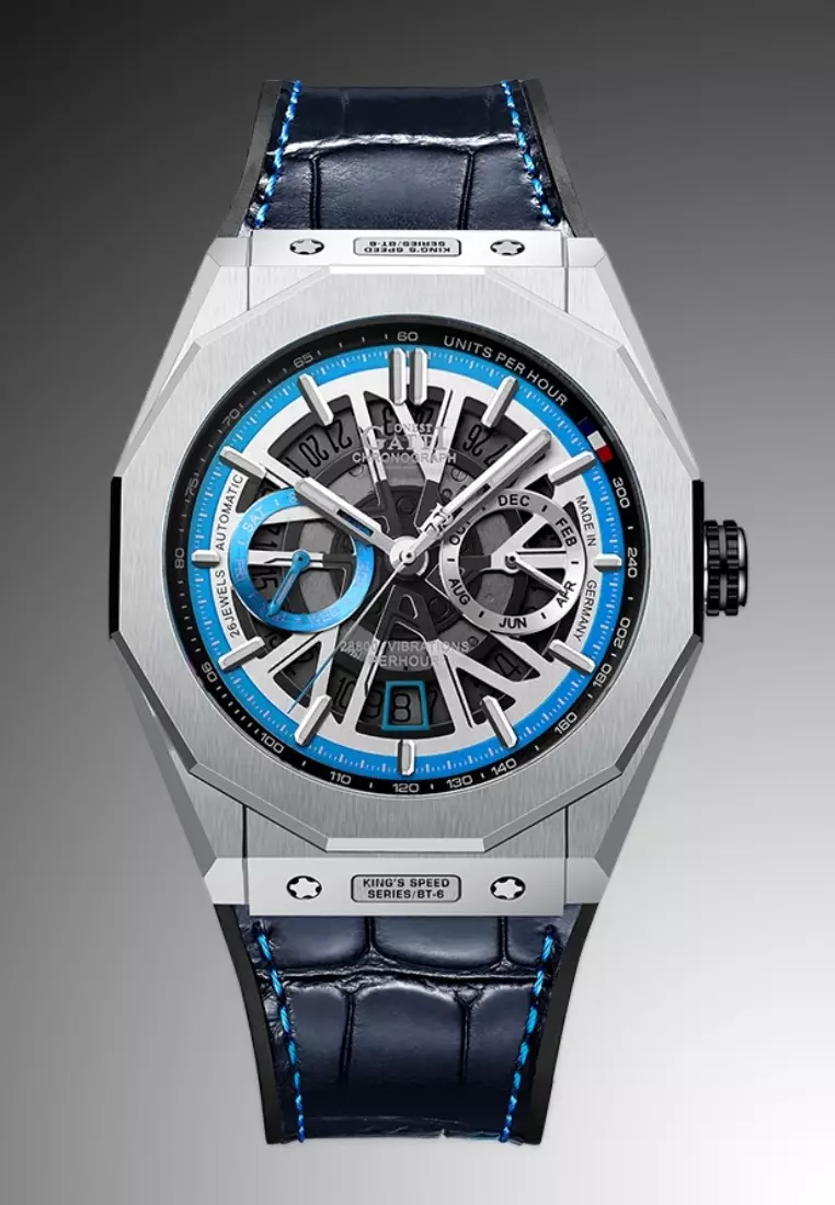 Automatic Unisex Stainless Steel Watch, Leather Strap