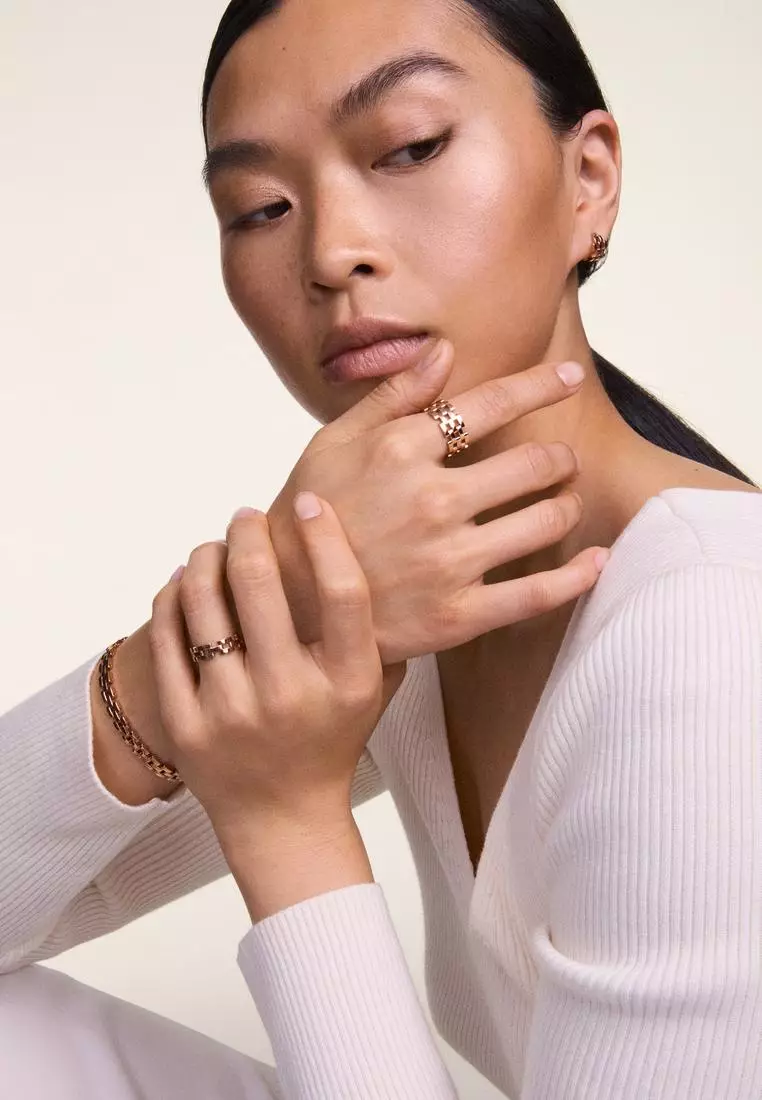 3-Link Ring Rose Gold - Unisex Ring for women and men stainless steel Ring DW Official Authentic Original