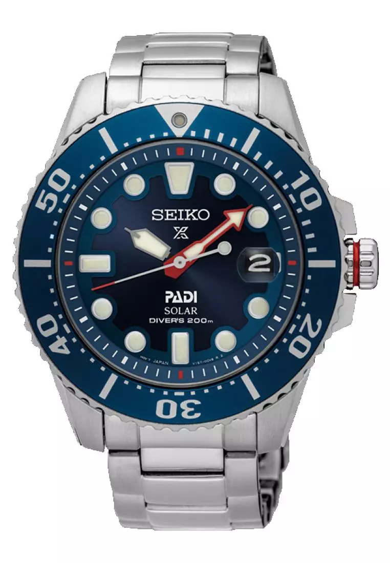 Jam Tangan Pria Seiko Prospex Sea Diver Solar Original Garansi Resmi SNE549 SNE549P1 Strap Stainless Steel Silver PADI Special Edition