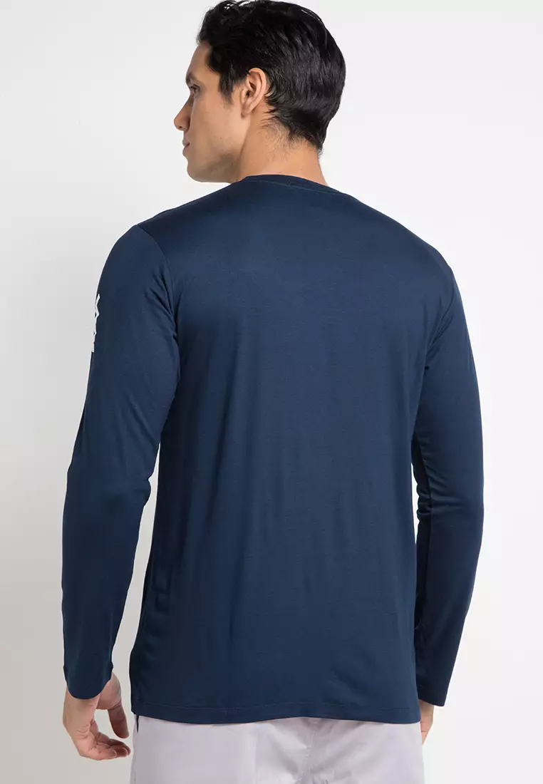 MTD83E ls katakana shortzigzag arm nv T-shirt Navy