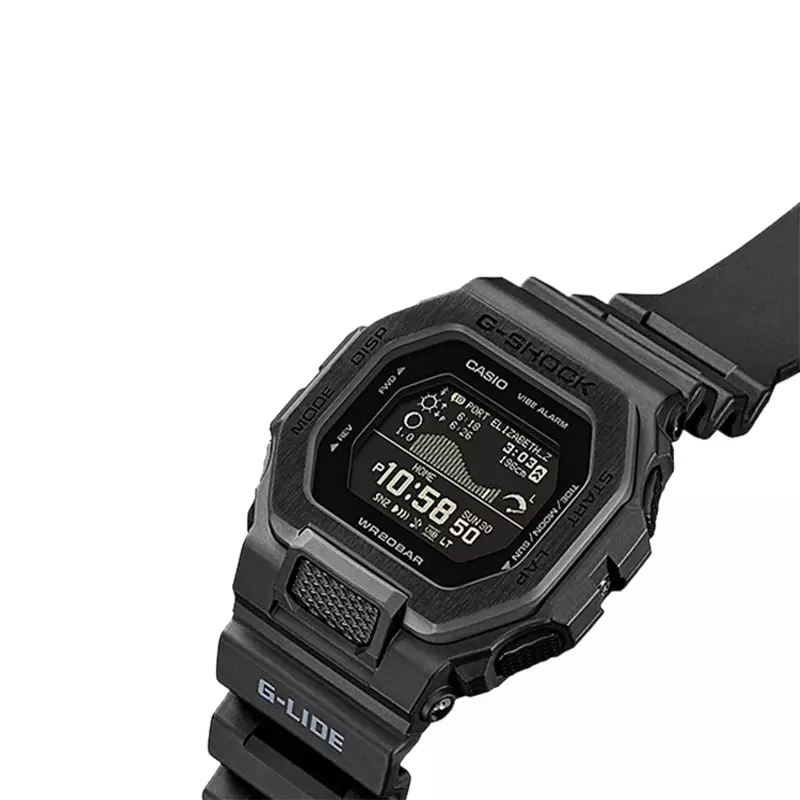 Jam Tangan Pria Casio G-Shock GBX-100NS-1DR Night Surf Men Black Digital Dial Black Resin Band