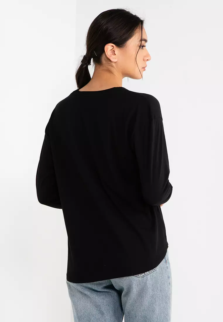 Jual ONLY Long Sleeves V-Neck Top Original 2023 | ZALORA Indonesia ®