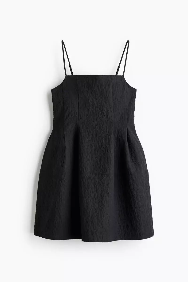 Jacquard-weave strappy dress