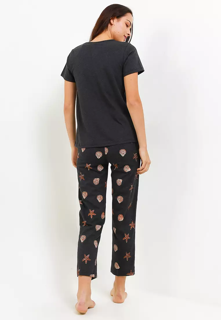 Pyjama Baju Tidur Short Sleeve Long Pants Sleepwear