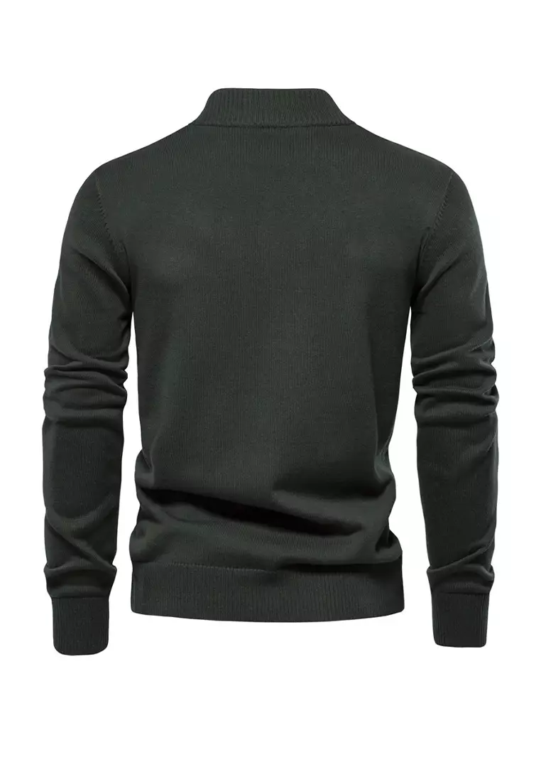 Stand Collar Knitted Cardigan AX-CW61