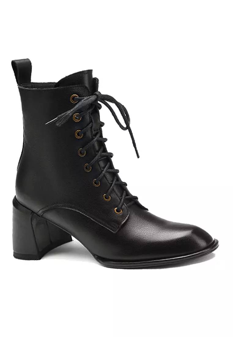 Discount on Twenty Eight Shoes  shoes - SKU: VANSA Top Layer Cowhide Lace-up Martin Boots VSW-B07141005