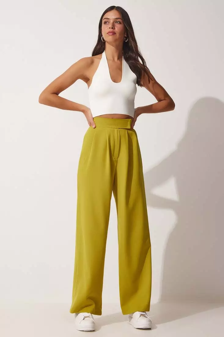 High Waist Pleated Pants