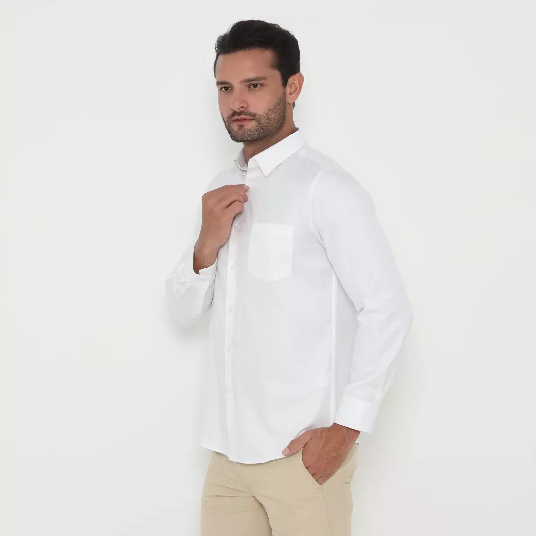 Jobb Evansville Kemeja Pria Lengan Panjang Slim Fit Putih Colour White