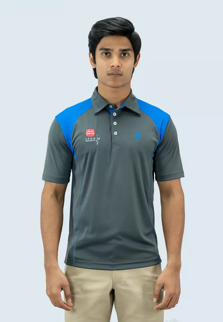Amnig Men Aspire Polo SDLPGA (Dark Shadow/ Royal Blue)
