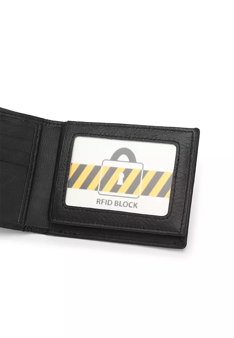 Men's Genuine Leather RFID Blocking Wallet  (Dompet Pria Kulit Genuine RFID Blocking) - Hitam