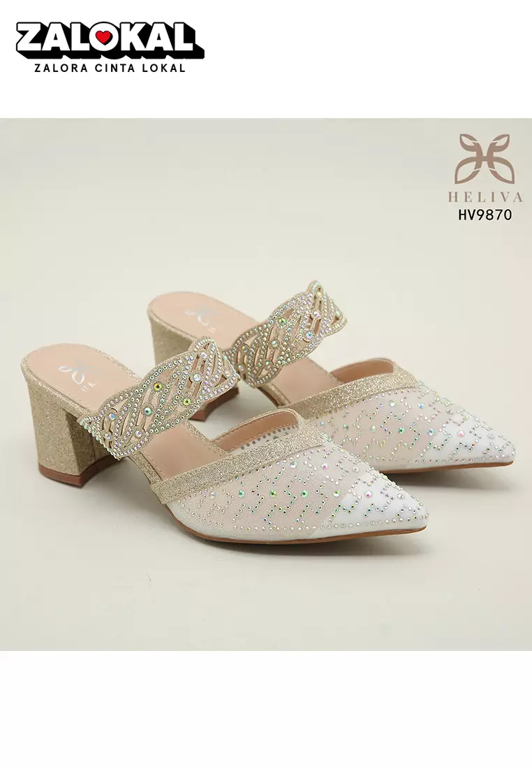 Heliva Esty High Heels Glitter Pointed Shoes Semi Transparent