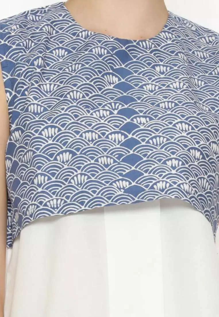 Blouse Batik Wanita - Bhatara Batik Bernadette - Atasan Batik Modern Tanpa Lengan