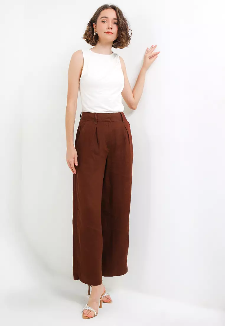 Pure Linen Wide Leg Trousers