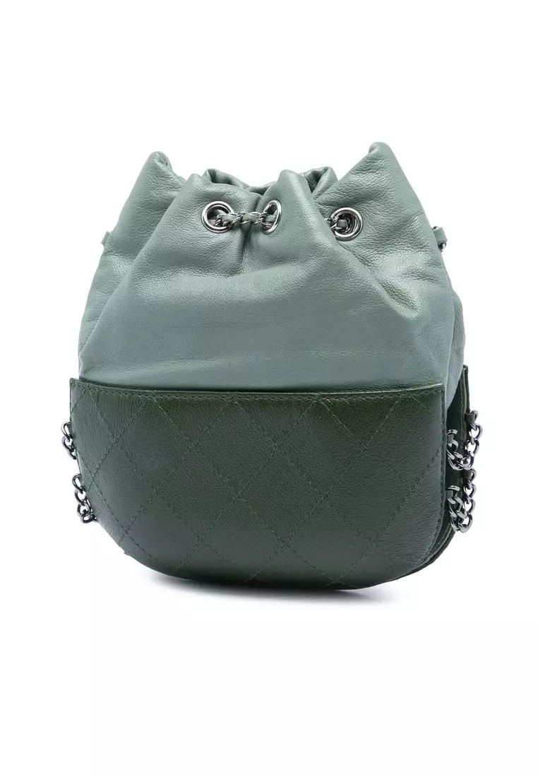 Pre-Loved Chanel Small Bicolor Quilted Calfskin Gabrielle Bucket Bag