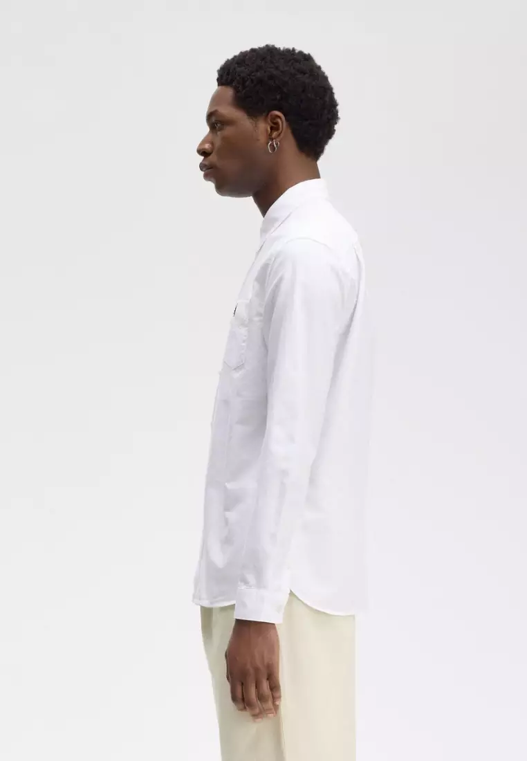 Fred Perry M5516 Oxford Long Sleeve Shirt (White)