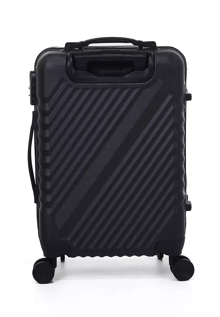 Carlton Koper Unisex Size 20 Inch Travel Bag Large Compartment Kunci Kode Angka Material Fiber ABS ORIGINAL - Black