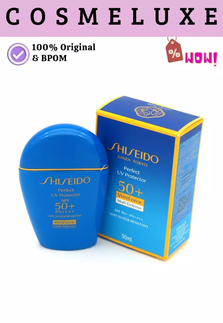Shiseido The Perfect Protector SPF 50+/PA ++++ Synchroshield 50ml Biru Tua