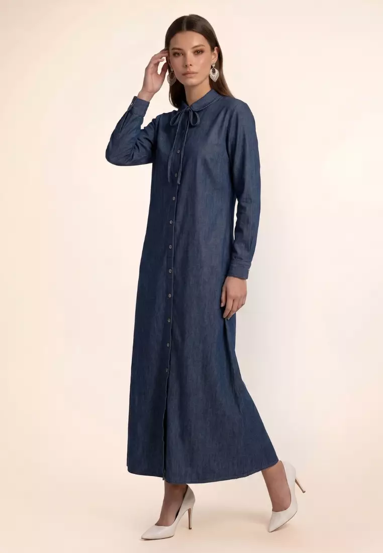 Buy East India Company East India Company - Clare, Button Front Denim Maxi Dress Online