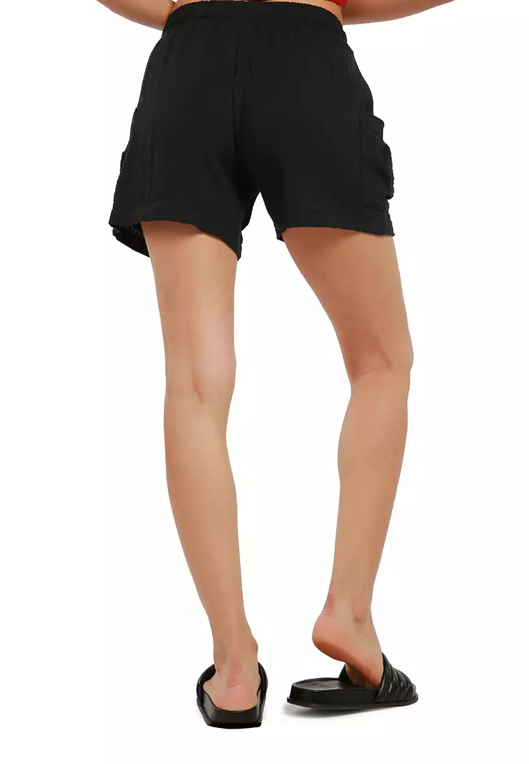 Black Cool Summer Drawstring Shorts
