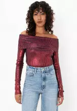 ZARA Metallic Rib Top 2026 | Buy ZARA Online | ZALORA Hong Kong