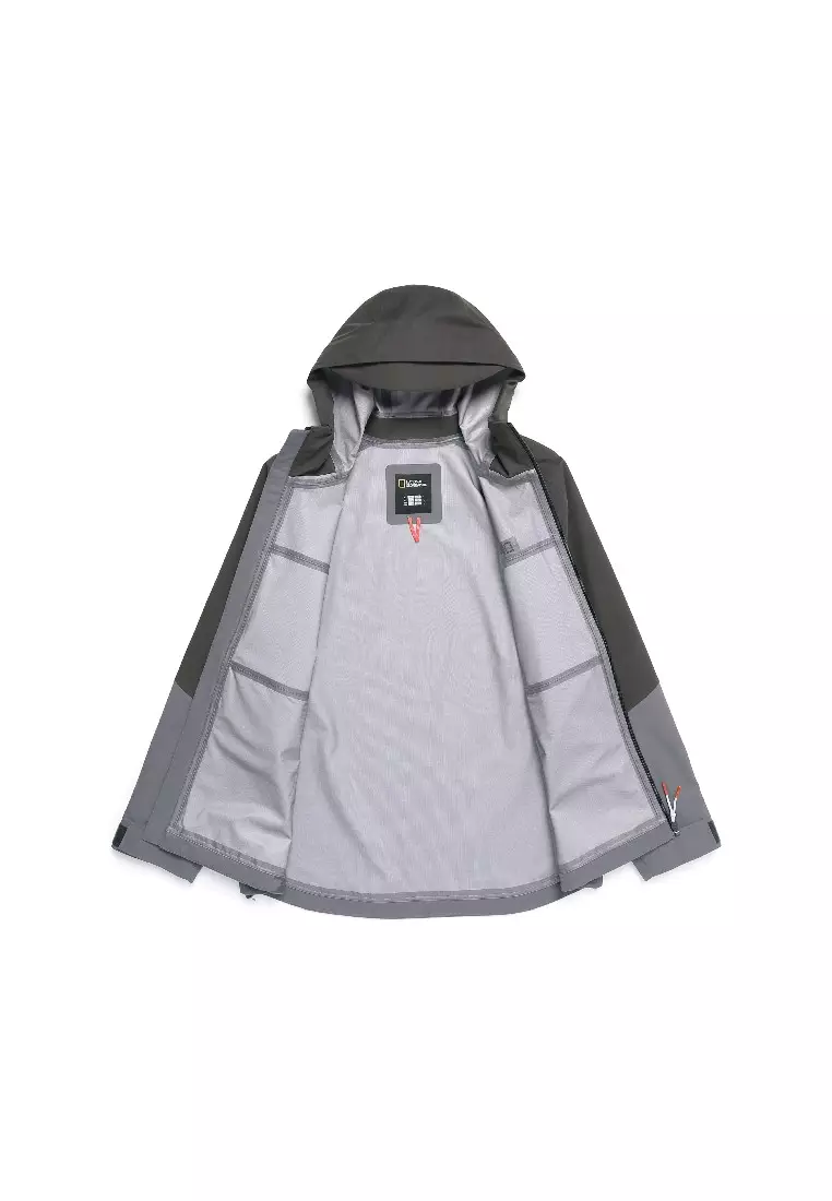 男女同款拼色半寬鬆三層防水風褸