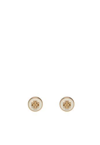 TORY BURCH white Kira Enamel Circle-Stud Earring Stud earrings 765E6AC92F2E62GS_1