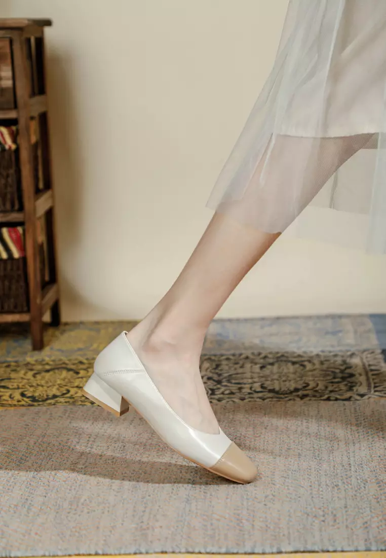 3CM Color Matching Leather Pumps TE52061-6