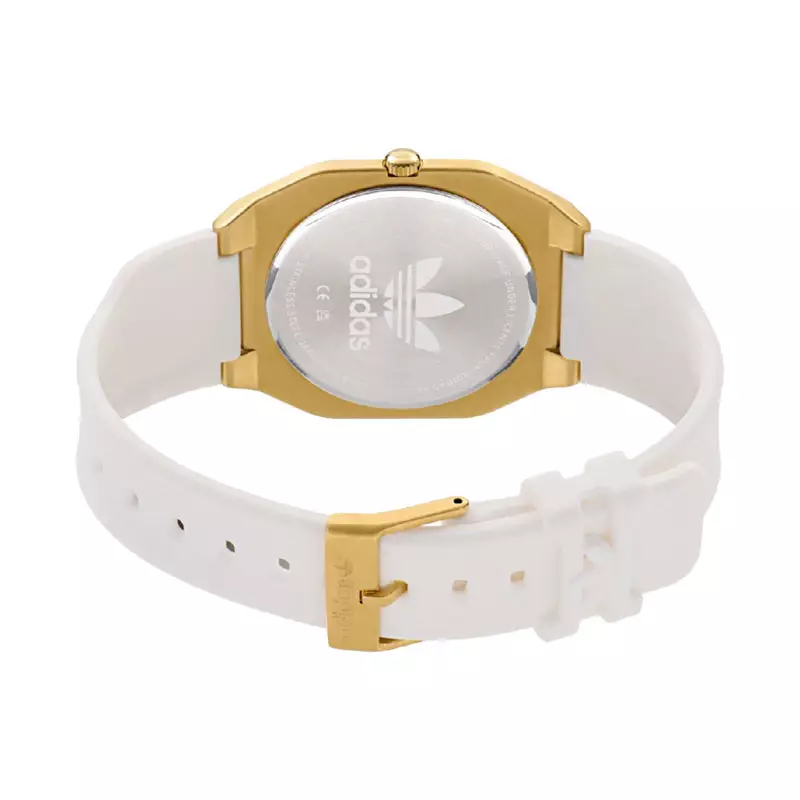 Jam Tangan Unisex Adidas City Tech Thin AOFH24003 White Dial White Rubber Strap