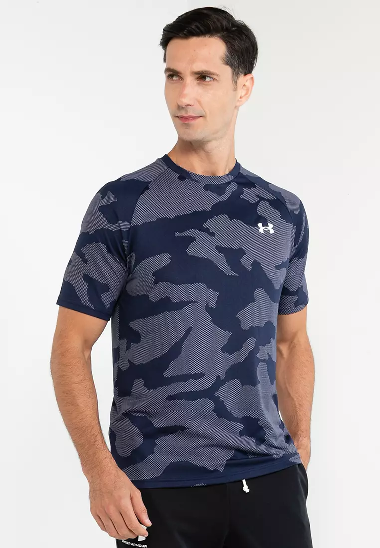 Men's Active Camo Jacquard T-Shirt in Navy