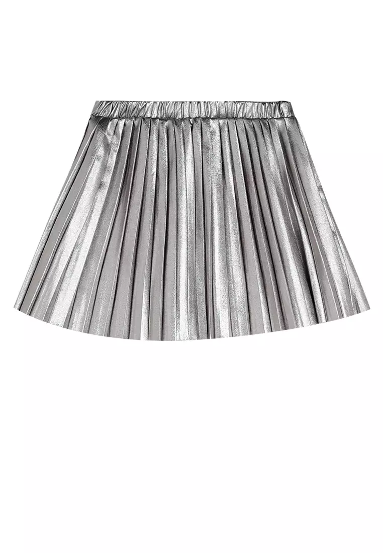 Metallic Pleated Skirt