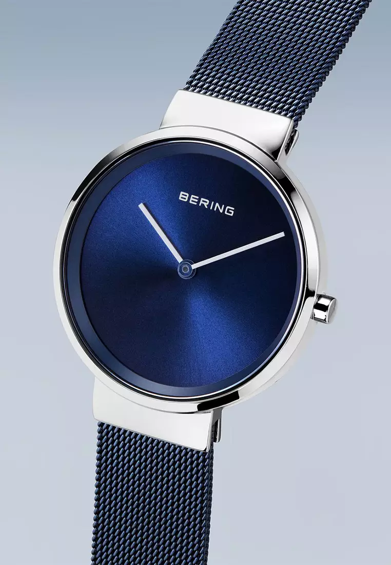 Women's Blue Steel Mesh Bracelet and Blue Dial Quartz Watch - 14531-307