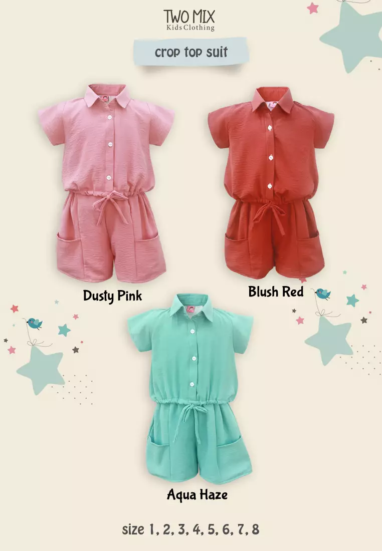 Two Mix - Baju Setelan Anak Perempuan Lucu 1-8 Tahun 4340 Blush Red