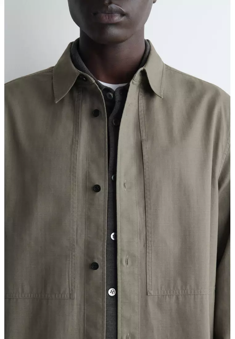 POCKET-DETAIL COTTON SHIRT