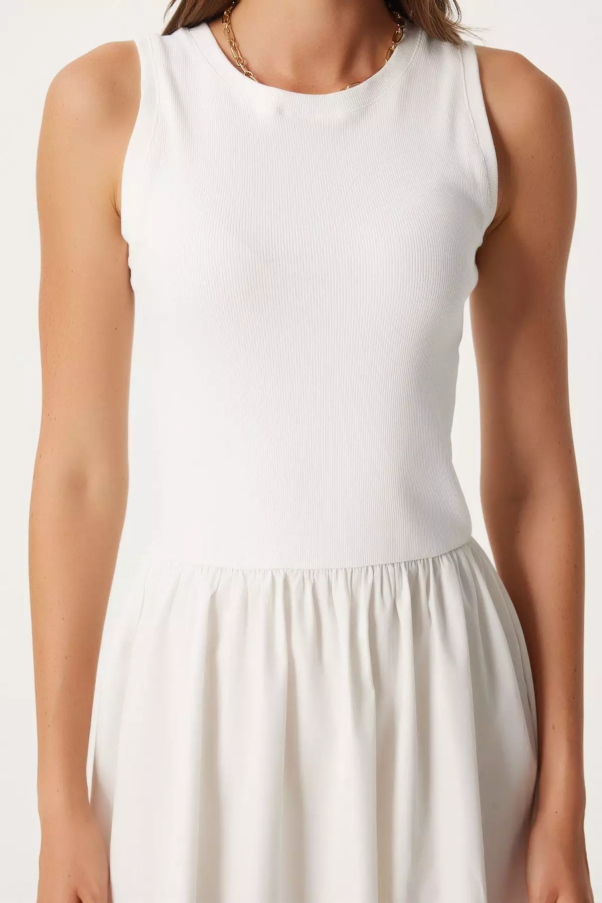 Cotton Sleeveless Midi Dress