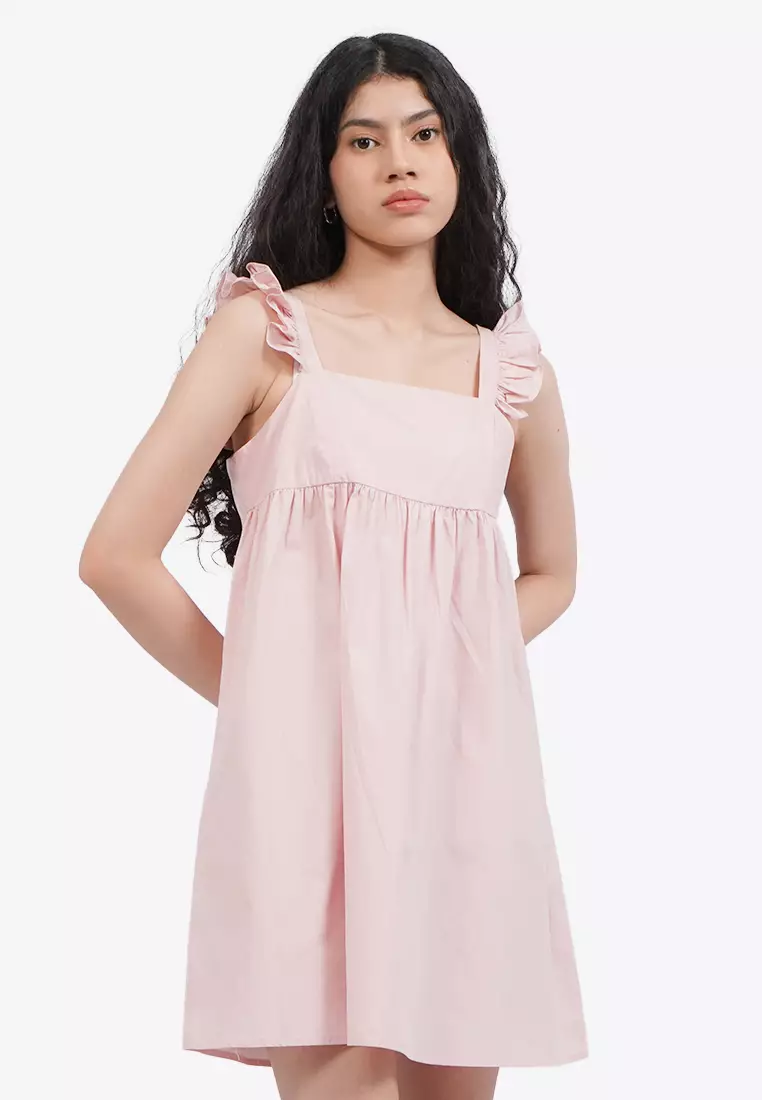 Sleeveless Mini Dress with Frills Strap