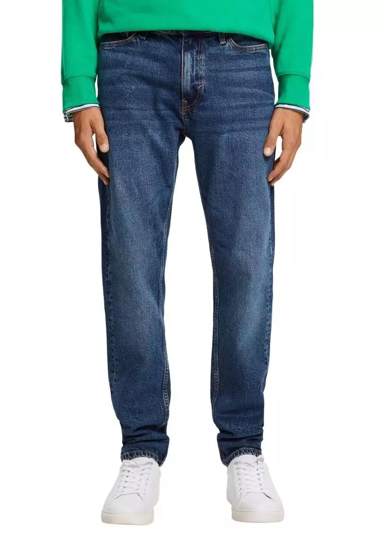 ESPRIT - Mid-Rise Regular Tapered Jeans at our online shop