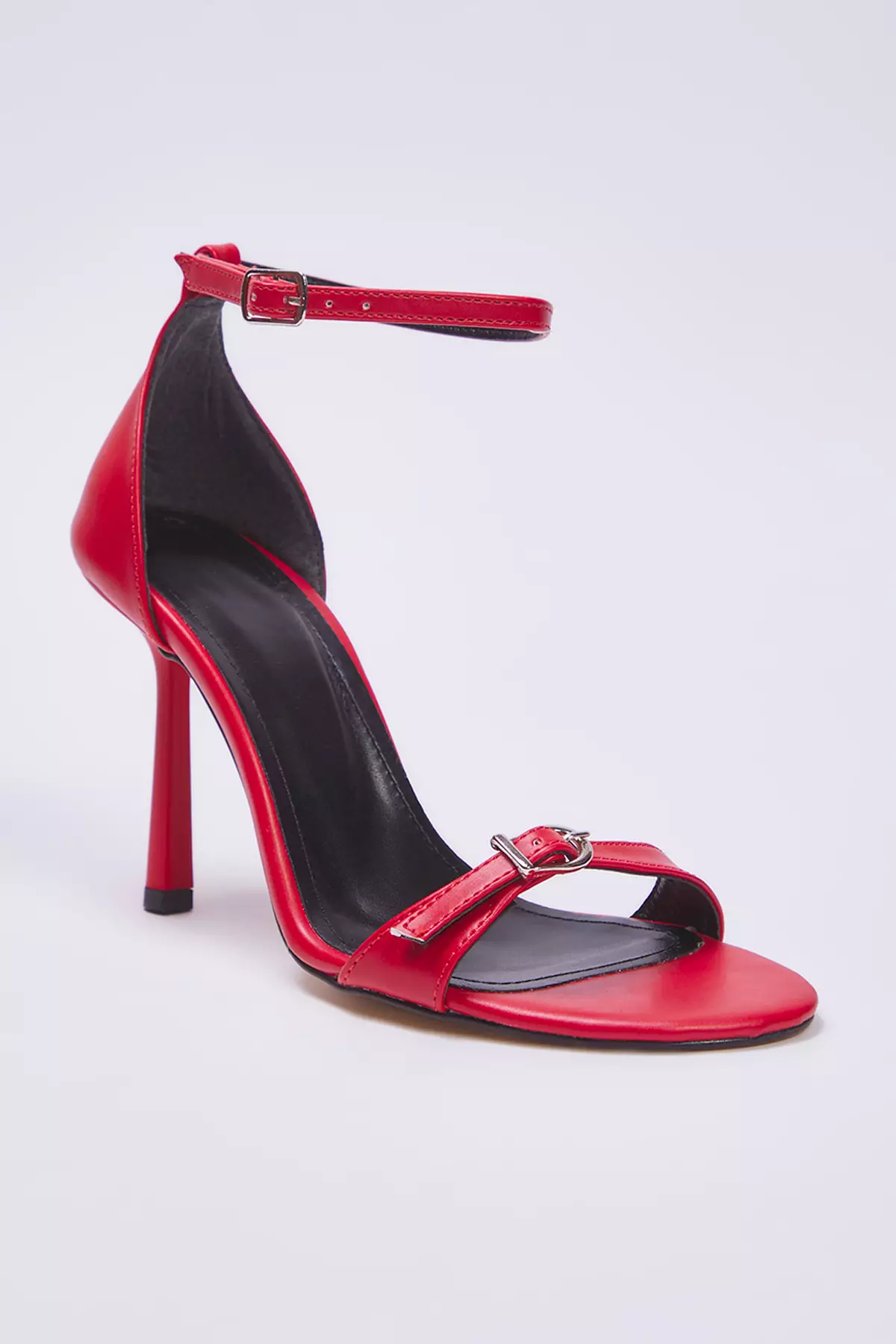 Red Buckle Thin Heels Women Classic Heels Shoes Takss25To00019