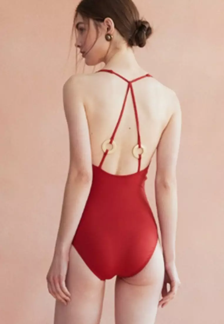 新款連體吊帶泳衣 CA24032110RD