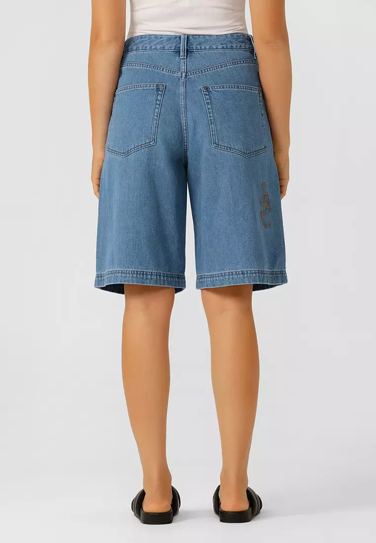 Off Duty Vintage Wash Denim Shorts
