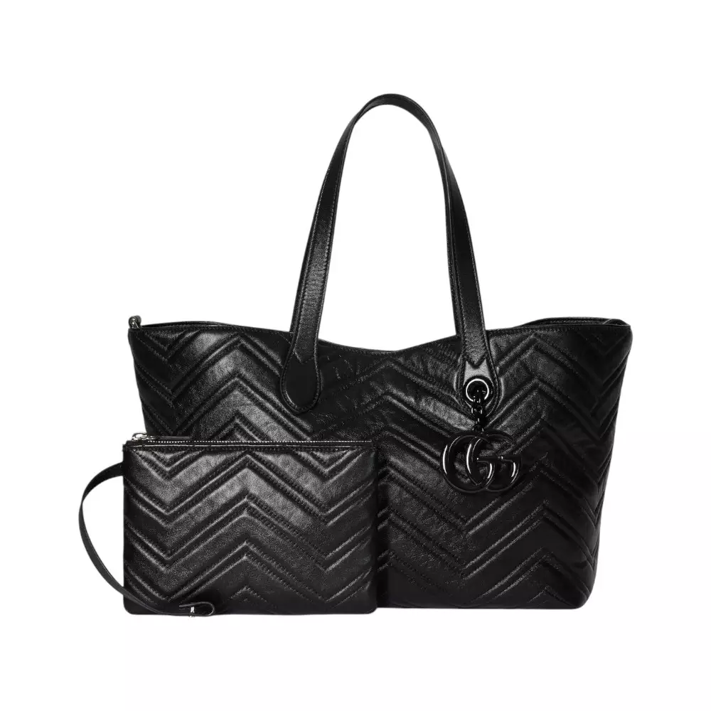 GG Marmont Medium Tote Bag Black
