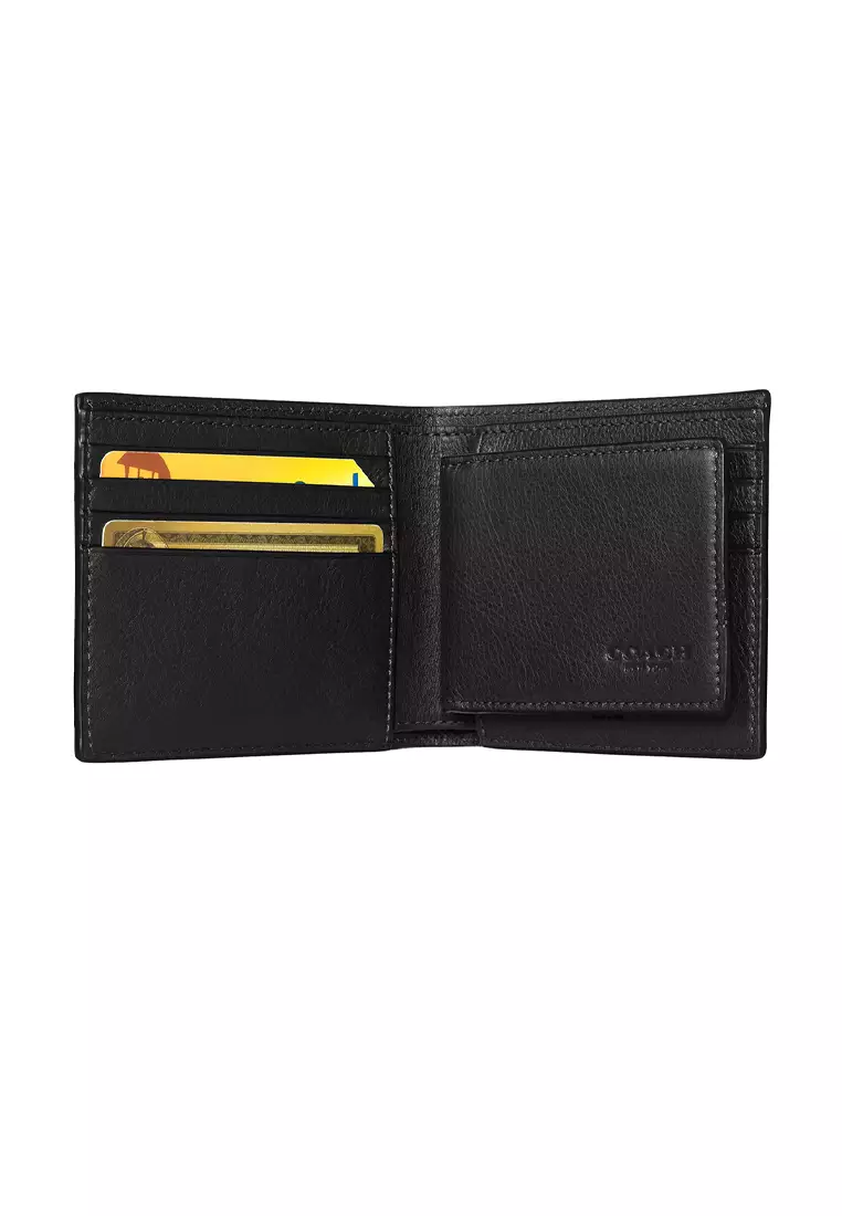 Men's 3 In 1 Wallet In Smooth Calf Leather Black CR911