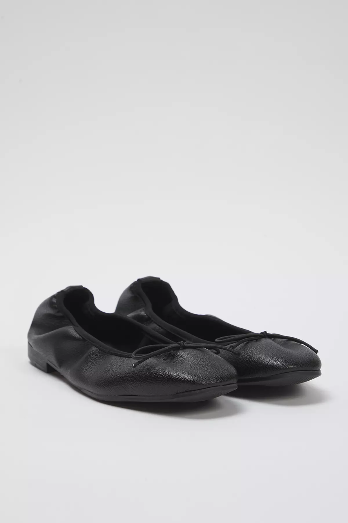 Black Bow Foldable Flexible Sole Women's Ballerinas Takss25Be00016