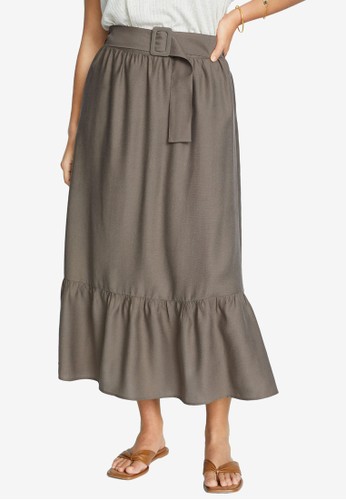 Jual Violeta By Mango Plus Size Ruffled Belt Skirt Original Zalora Indonesia