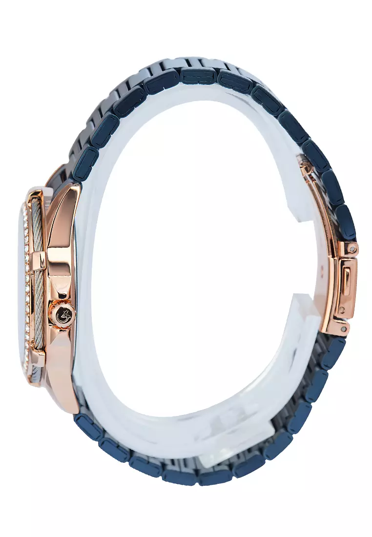 Alexandre Christie 2B09 BFBURBU - Jam Tangan Analog Wanita - Rosegold Blue - Stainless Steel
