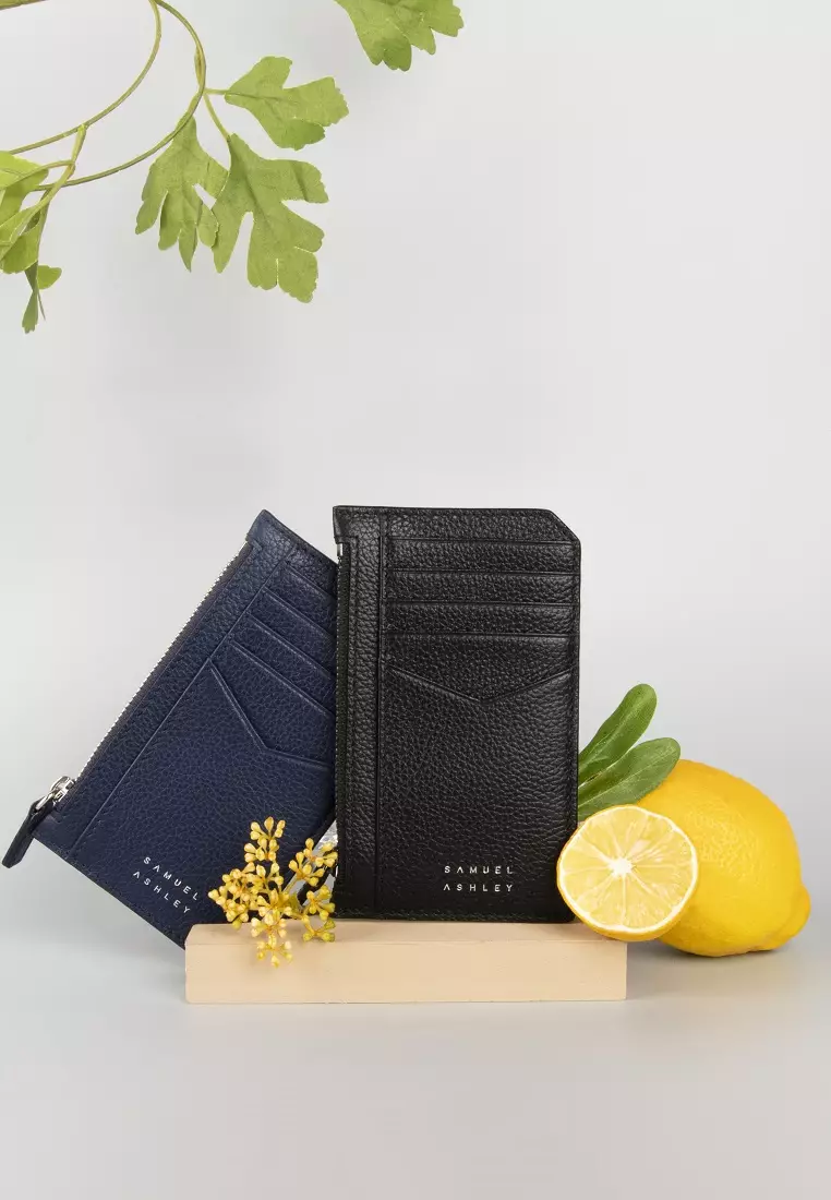Nicky Card Case with Zip Pocket - All Black